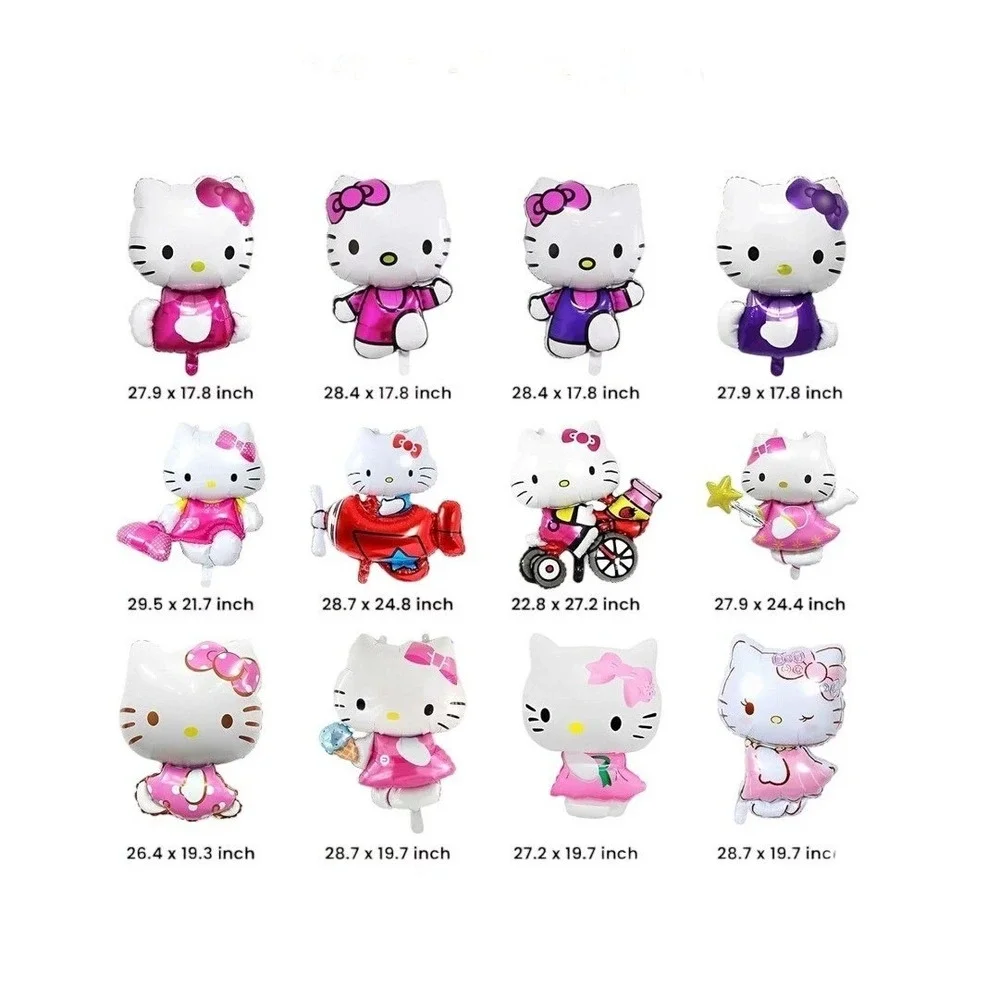 12 Piece Hello Kitty Foil Balloon Set Party Decorations Birthday Event Shower‎